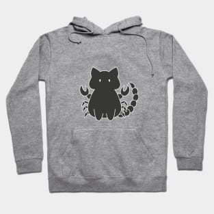 Scorpio Cat Zodiac Sign (Black and White) Hoodie